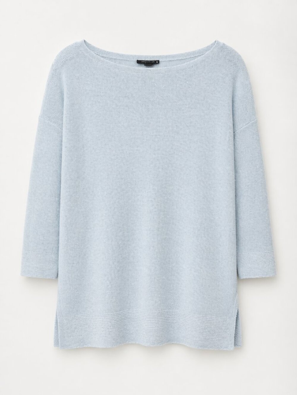 Pale Blue Lafayette 148 Linen-Blend Pullover